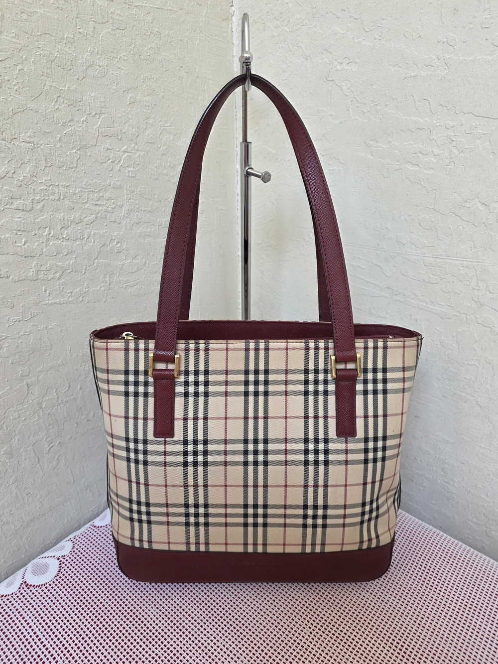 Burberry Nova Check Canvas Vintage Small Tote Bag AUTHENTIC